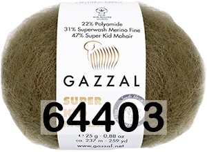 Пряжа Gazzal Super Kid Mohair 64403 т.верблюж.