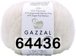 Пряжа Gazzal Super Kid Mohair 64436 мел