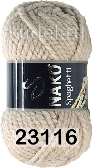 Пряжа Nako Spaghetti 23116 бежевый песок