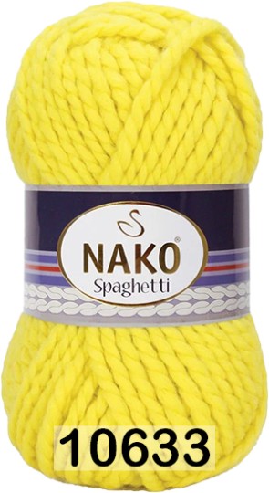 Пряжа Nako Spaghetti 10633 желтый электрик