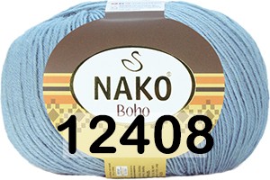 Пряжа Nako Boho Klasik 12408 голубой джинс