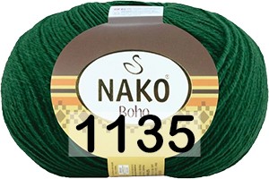 Пряжа Nako Boho Klasik 1135 ЗЕЛЕНЫЙ