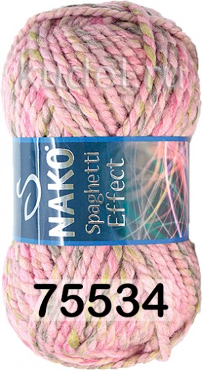 Пряжа Nako Spaghetti Effect 75534 розово серый