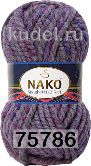 Пряжа Nako Spaghetti Effect 75786 серо сиреневый