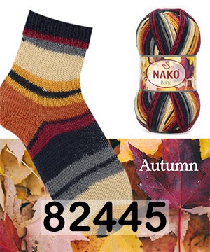 Пряжа Nako Boho Konsept 82445 ТЕРРАК.БЕЖ. БОРД.ЧЕРН.