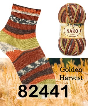 Пряжа Nako Boho Konsept 82441 КОРИЧ.РЫЖ. ОЛИВ.СЕР.ТЕР.
