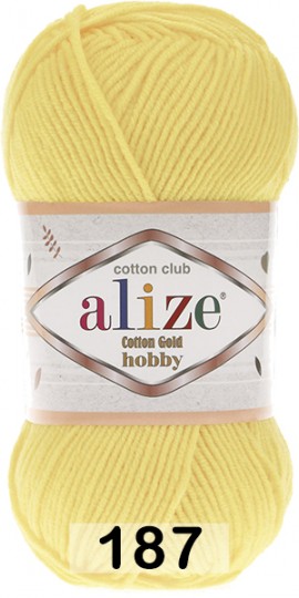 Пряжа Alize Cotton Gold Hobby 187 св.лимон