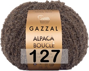 Пряжа Gazzal Alpaca Boucle 127 т.шоколад