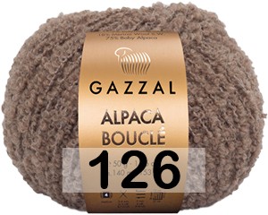 Пряжа Gazzal Alpaca Boucle 126 ореховый