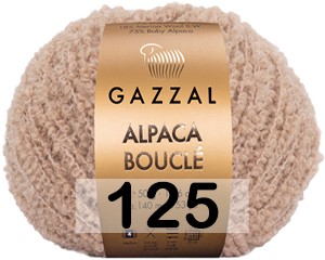 Пряжа Gazzal Alpaca Boucle 125 песочно-бежевый