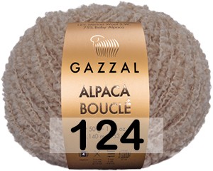 Пряжа Gazzal Alpaca Boucle 124 натуральный