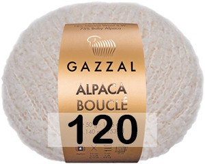 Пряжа Gazzal Alpaca Boucle 120 МОЛОЧНЫЙ