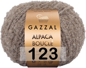 Пряжа Gazzal Alpaca Boucle 123 серо-бежевый
