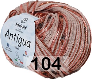 Пряжа Сеам Antigua 104 розовый-св.розовый-бронза