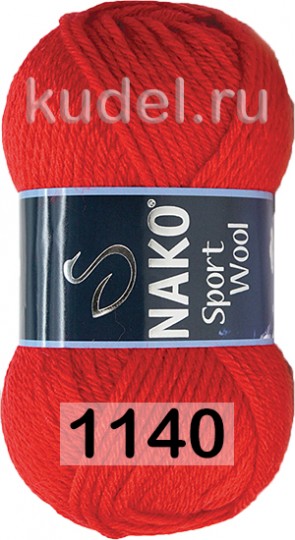 Пряжа Nako Sport Wool 01140 КРАСНЫЙ