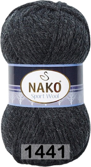 Пряжа Nako Sport Wool 01441 графит меланж