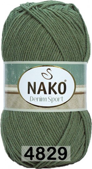 Пряжа Nako Denim Sport 4829 т.зеленый