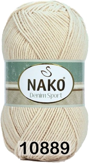 Пряжа Nako Denim Sport 10889 топленое молоко