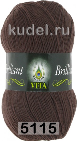 Пряжа Vita Brilliant 5115 холодный коричневый