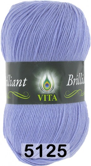 Пряжа Vita Brilliant 5125 голубая гортензия