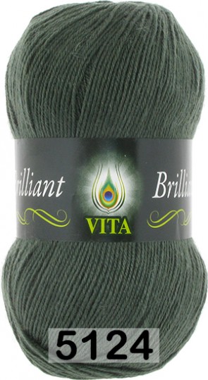 Пряжа Vita Brilliant 5124 т.зеленый
