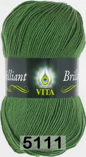 Пряжа Vita Brilliant 5111 зеленый