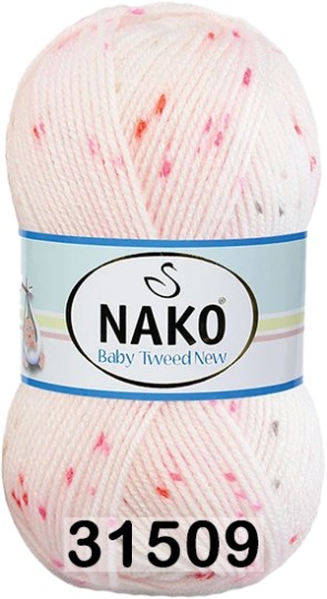 Пряжа Nako Baby Tweed New 31509 красн.розов.серый