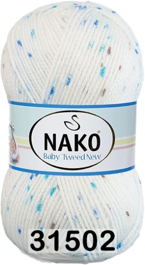 Пряжа Nako Baby Tweed New 31502 син.голуб.коричн.