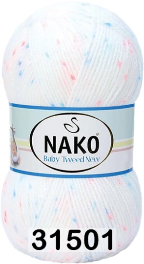 Пряжа Nako Baby Tweed New 31501 зелен.красн.желт.