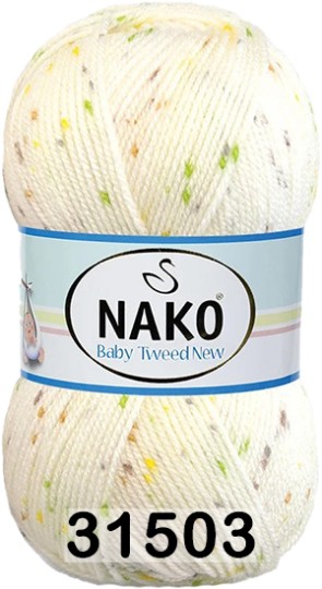 Пряжа Nako Baby Tweed New 31503 зелен.желт.коричн.