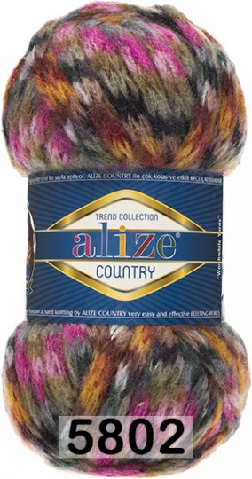 Пряжа Alize Country new 5802 КОНФЕТТИ