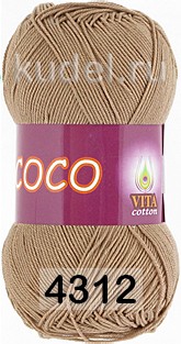 Пряжа Vita cotton Coco 4312 теплый бежевый