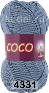 Пряжа Vita cotton Coco 4331 потертая джинса