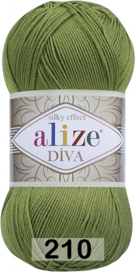 Пряжа Alize Diva 210 зеленый