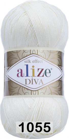 Пряжа Alize Diva 1055 сахарно белый