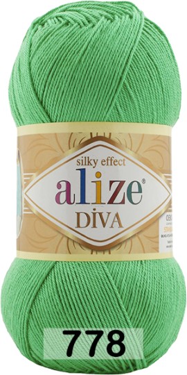 Пряжа Alize Diva 778 весенняя зелень
