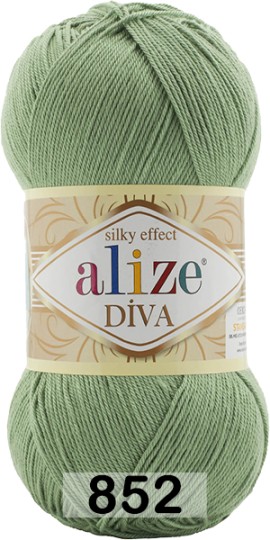 Пряжа Alize Diva 852 зелёный