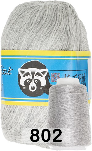 Пряжа Пух норки Long Mink Wool 802 св.серый меланж