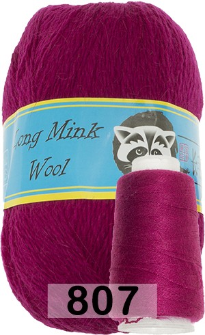 Пряжа Пух норки Long Mink Wool 807 лиловый