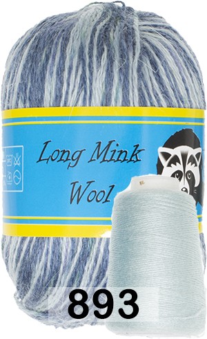 Пряжа Пух норки Long Mink Wool 893 джинс. голубой