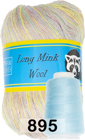 Пряжа Пух норки Long Mink Wool 895 сирен.желт. зеленый