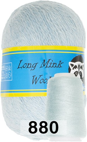 Пряжа Пух норки Long Mink Wool 880 небесный