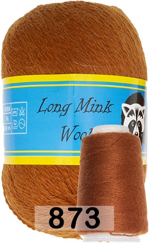 Пряжа Пух норки Long Mink Wool 873 терракотовый