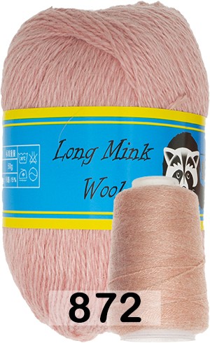 Пряжа Пух норки Long Mink Wool 872 пюсовый