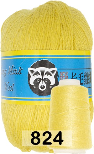 Пряжа Пух норки Long Mink Wool 824 желтый