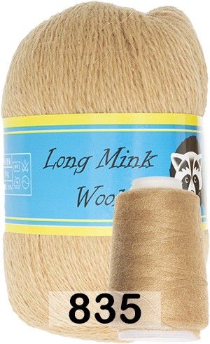 Пряжа Пух норки Long Mink Wool 835 песочный