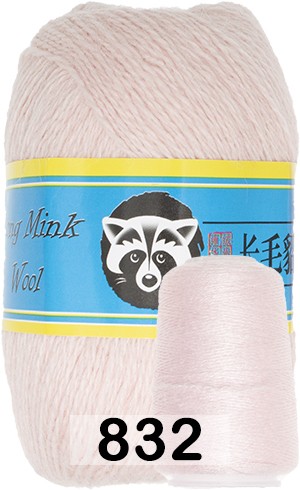 Пряжа Пух норки Long Mink Wool 832 бл.розовый