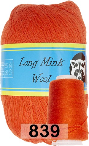 Пряжа Пух норки Long Mink Wool 839 ОРАНЖЕВЫЙ