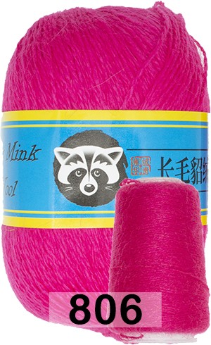 Пряжа Пух норки Long Mink Wool 806 персидский розовый