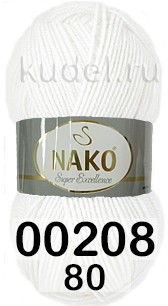 Пряжа Nako Super Excellence 00208 белый